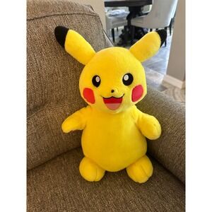 Pokemon Pikachu‎ Plush Build-A-Bear Workshop Yellow Brown Stuffed Animal Toy EUC